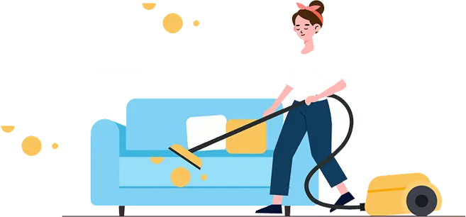PureShine team deep-cleaning a living room